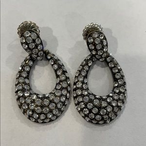 Gorgeous cubic z oxidized black diamond earrings